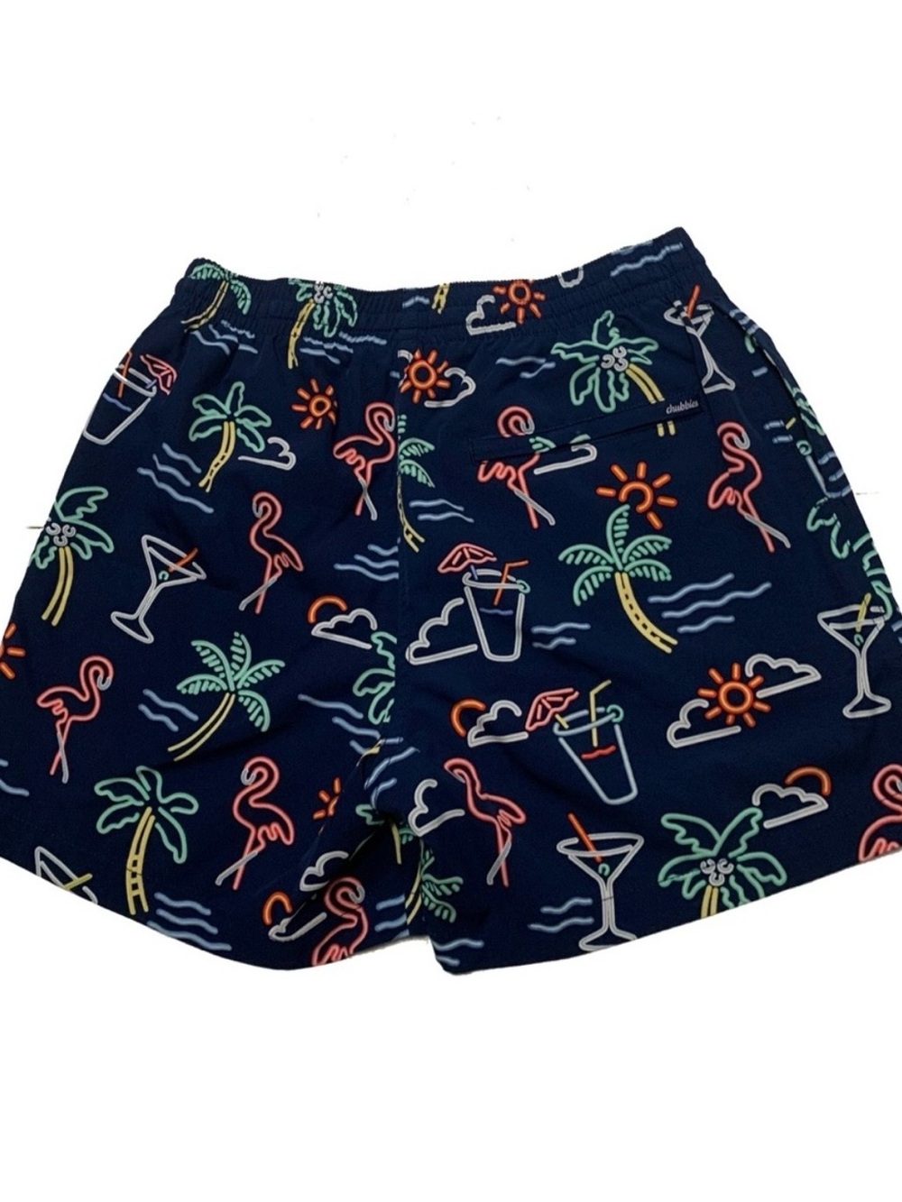 chubbies Navy Tropical Flamingo & Palm Print Shorts